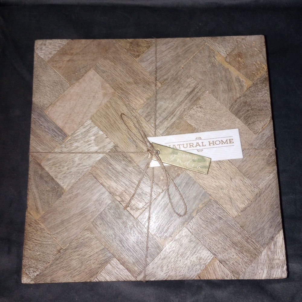 Natural Home Made In India Wooden Trivet Set Of 2 NWT